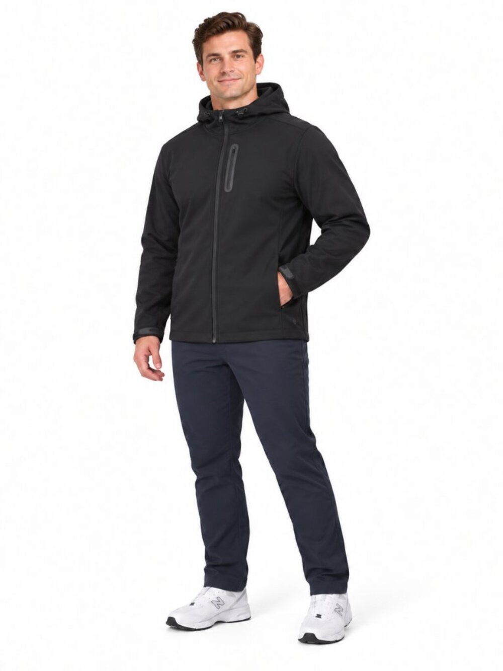Mondetta Men's XL Black Hooded Full Zip Performance Outdoor Jacket NWT